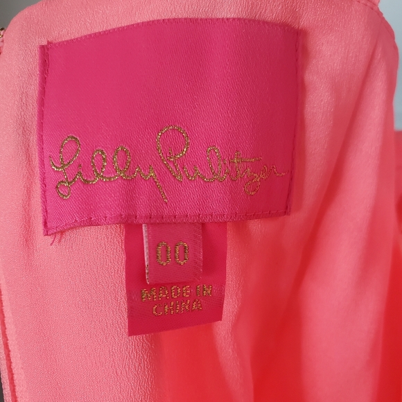 Lilly Pulitzer Coral Pink Vena Stretch Shift Dress 00 - Picture 12 of 14